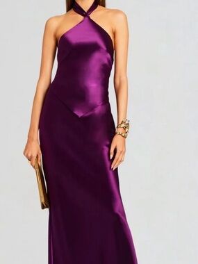 Retrofête Ester Gown Eggplant Purple Size Small Designer Formal Dress